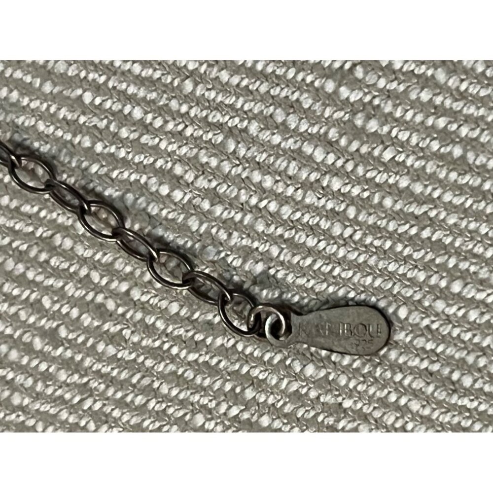 Karibou 925 Sterling Silver Necklace Boho Wood Teardrop Pendant 2" Used - Picture 6 of 8